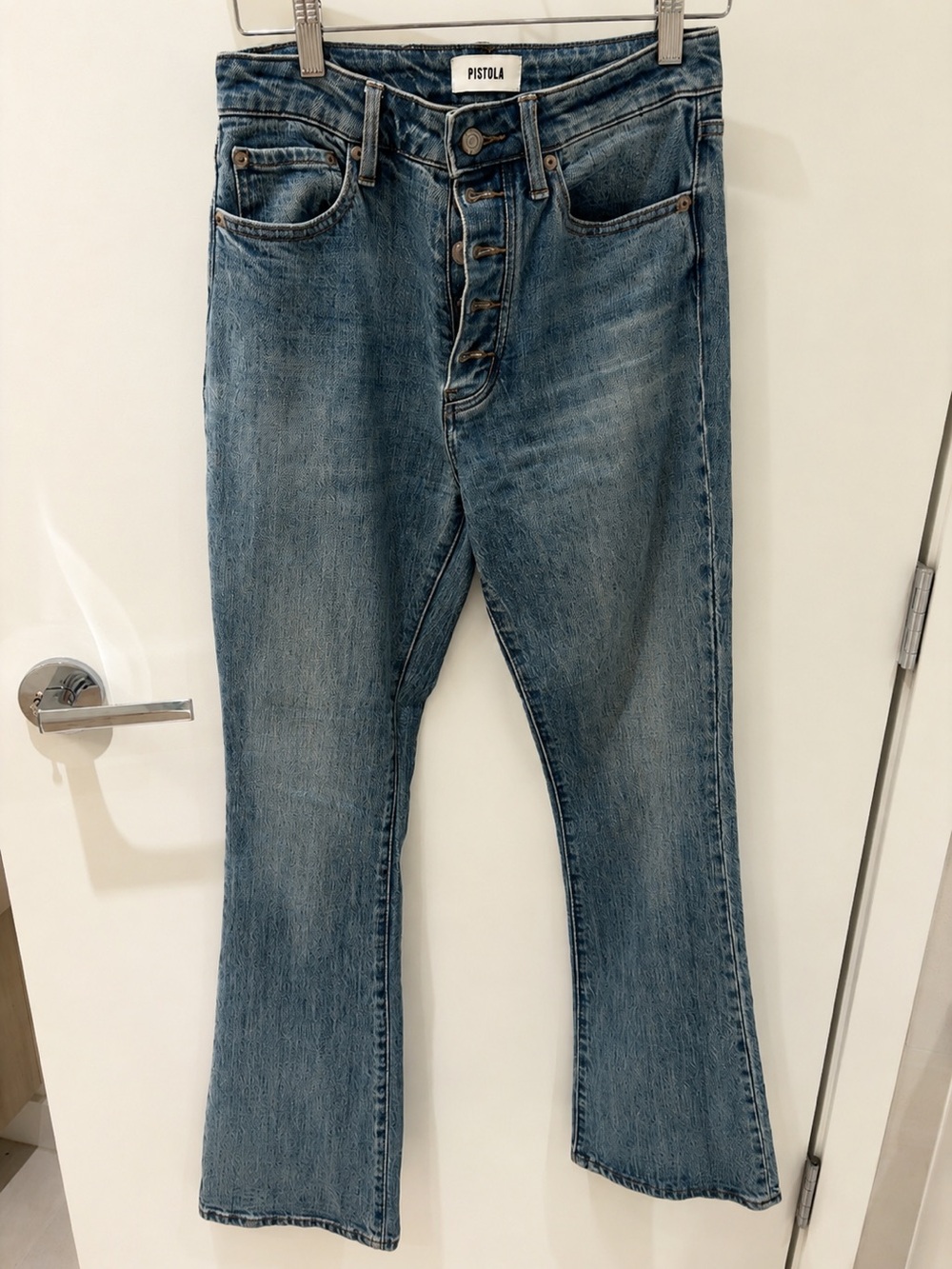 Pistola Light Blue Bootcut Jeans with Button Fly